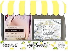 Духи, Парфюмерия, косметика Набор - Tangle Teezer Compact Styler Hello Sunshine Set (brush/1szt + hair/tie/1szt)