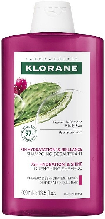 Шампунь для зволоження та надання блиску з опунцією - Klorane 72H Hydration & Shine Quenching Shampoo With Prickly Pear — фото N3