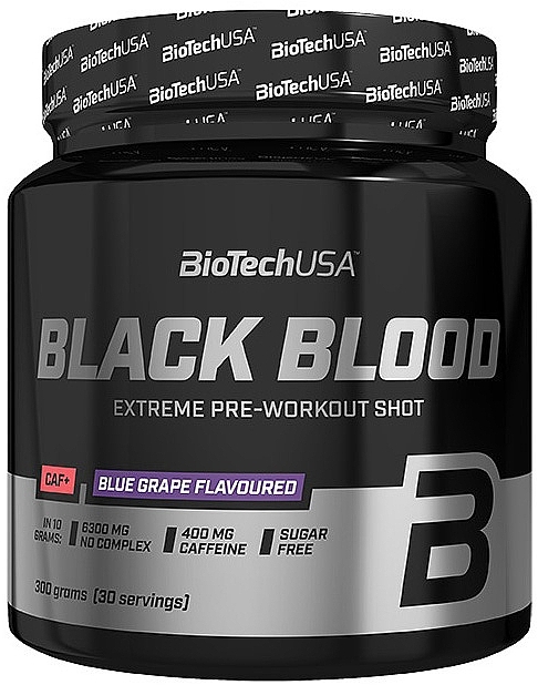 Предтренировочный комплекс "Синий виноград" - BioTechUSA Black Blood CAF+ Blue Grape Extreme Pre-Workout Shot — фото N1