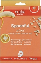 Парфумерія, косметика Набір тканинних масок - Workaholic's Spoonful 3-Day Magic Sheet Mask Set