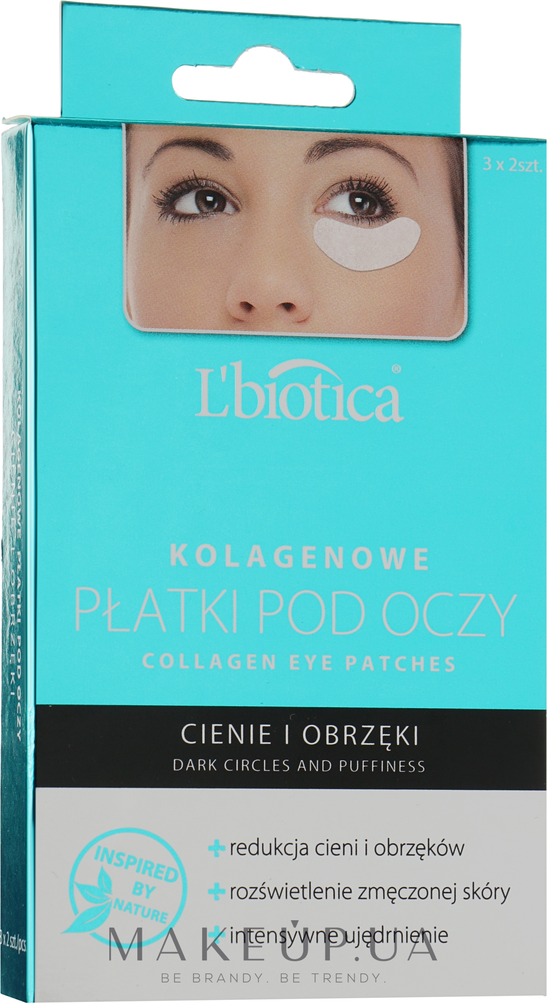 Колагенові подушечки для очей "Зменшення темних кругів і набряклості" - L'biotica Collagen Eye Pads Reduction Of Dark Circles And Puffiness — фото 6шт