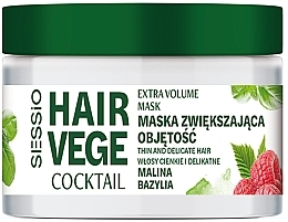 Маска для об'єму волосся "Малина та базилік" - Sessio Hair Vege Cocktail Extra Volume Mask — фото N1