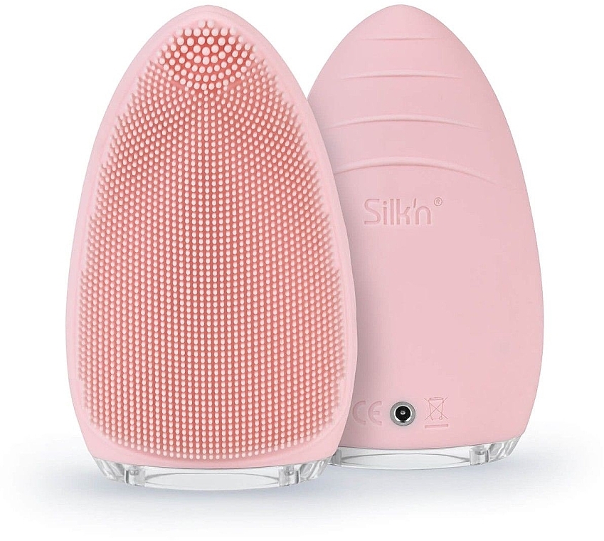 Очищувальна щітка для обличчя, рожева - Silk'n Bright Silicone Pink Facial Cleansing Brush — фото N1