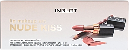 Духи, Парфюмерия, косметика Набор - Inglot Lip Makeup Set Nude Kiss (lipstick/4g + lipliner/1.13g)