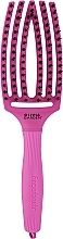 Духи, Парфюмерия, косметика Щетка для волос изогнутая продувная, розовая - Olivia Garden Fingerbrush Think Pink 2022 Bright Pink