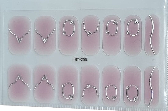 Самоклеящиеся гелевые наклейки для ногтей, MY-255 - Deni Carte — фото N1