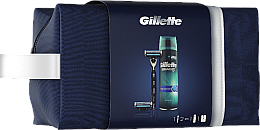 Парфумерія, косметика Набір - Gillette Mach 3 (sh/gel/75ml + razor + blade/2pcs + pounch)