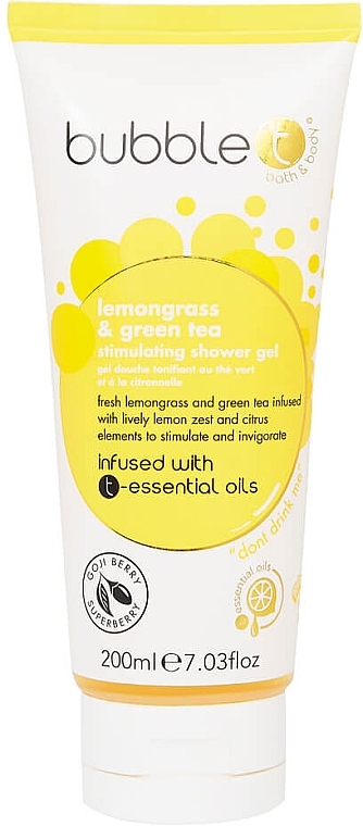 Гель для душу "Лемонграс і зелений чай" - Bubble T Lemongrass & Green Tea Shower Gel — фото N1