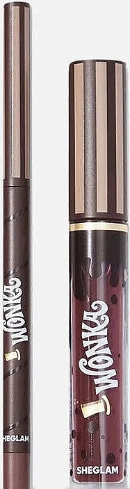 Набор для губ - Sheglam Willy Wonka Cocoa Kiss Lip Duo (lipstick/2,7g + lip/pencil/0,7g) — фото N1