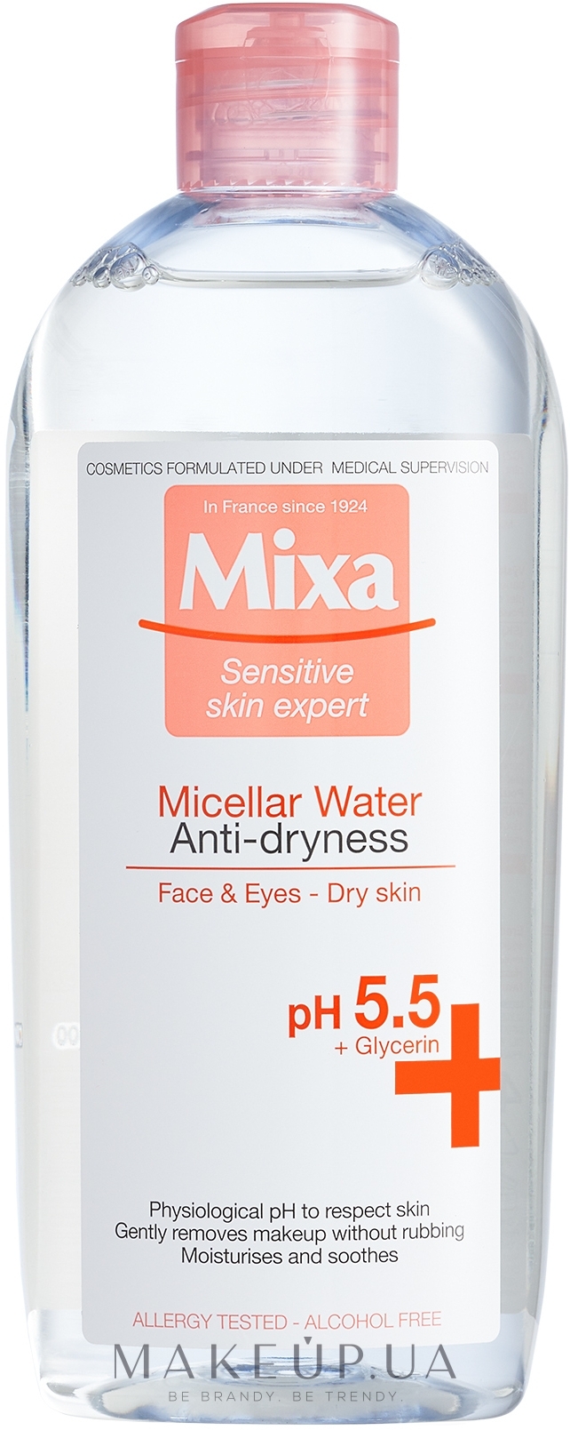 Мицеллярная вода для сухой чувствительной кожи лица - Mixa Anti-Dryness Micellar Water — фото 400ml