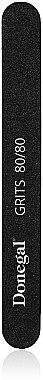 Пилочка для нігтів двостороння 80/80, 17,8 см, 2050, чорна - Donegal — фото N1
