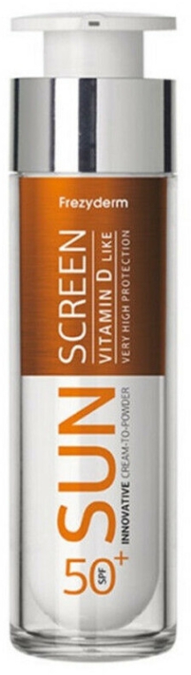 Сонцезахисний крем для обличчя - Frezyderm Sun Screen Vitamin D Like Skin Benefits Cream to Powder SPF50+ — фото N1