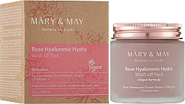 Очищающая маска с экстрактом розы и гиалуроновой кислотой - Mary & May Rose Hyaluronic Hydra Wash Off Pack — фото N4