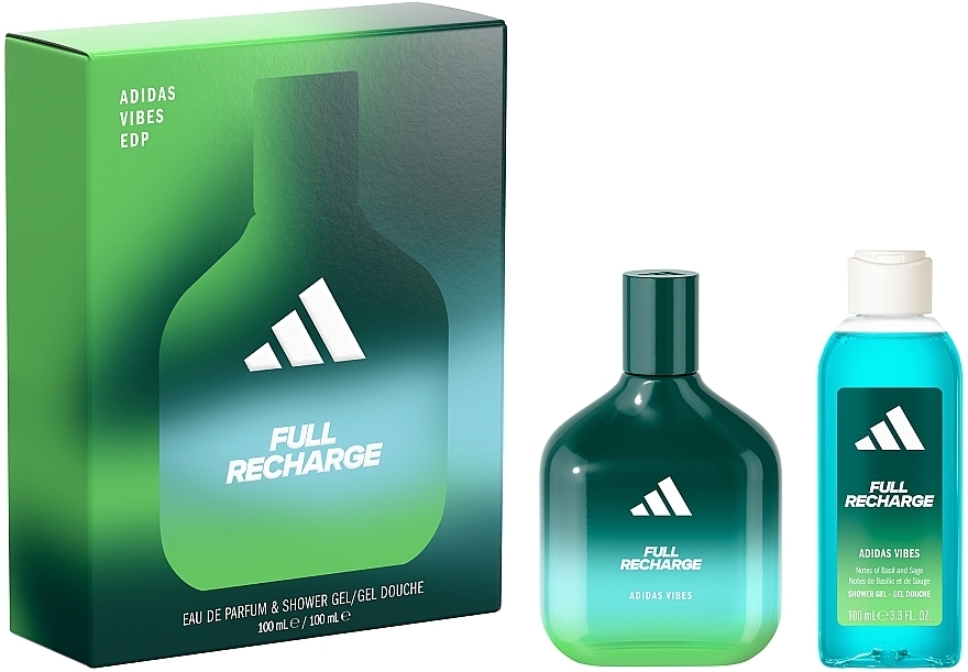 Adidas Vibes Full Recharge - Набір (edp/100ml + sh/gel/100ml) — фото N1