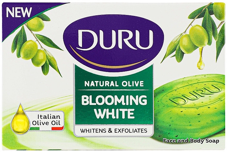 ПОДАРОК! Мыло косметическое с оливковым маслом экстрактом плодов папайи - Duru Natural Olive Blooming White — фото N1