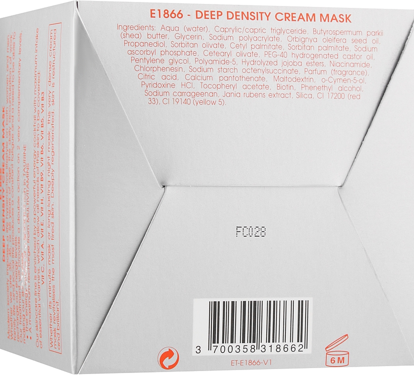 Інтенсивна структурувальна крем-маска - Ericson Laboratoire Vitamin Energy Deep Density Cream Mask — фото N3