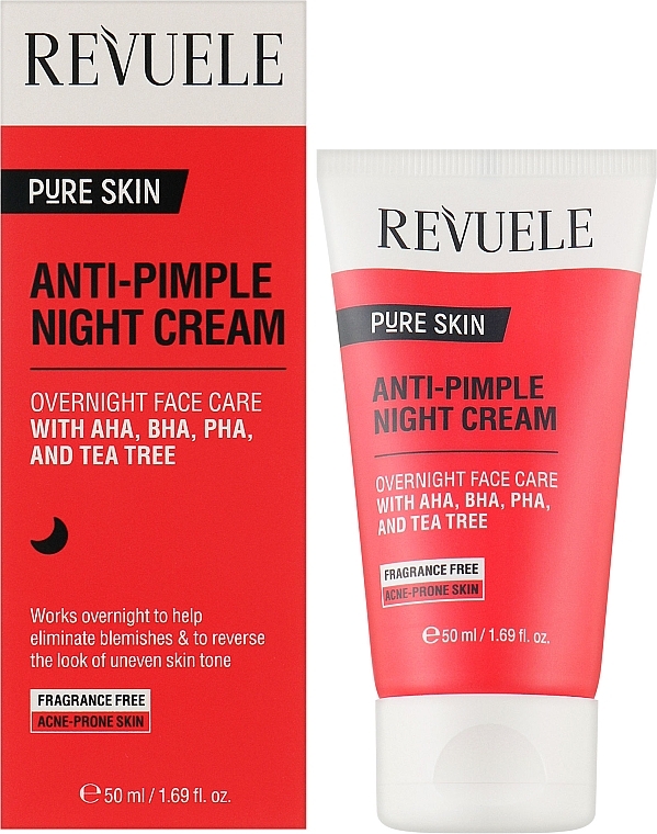Крем нічний для обличчя проти прищів - Revuele Pure Skin Anti-Pimple Night Cream — фото N2