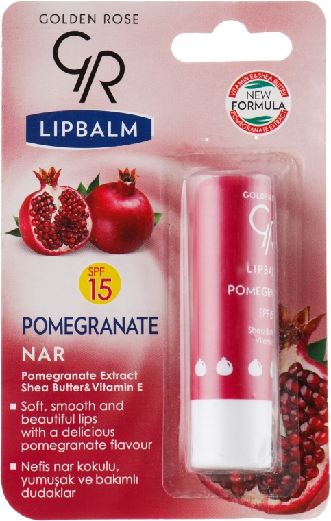 Бальзам для губ "Гранат" - Golden Rose Lip Balm Pomegranate SPF15 — фото N1