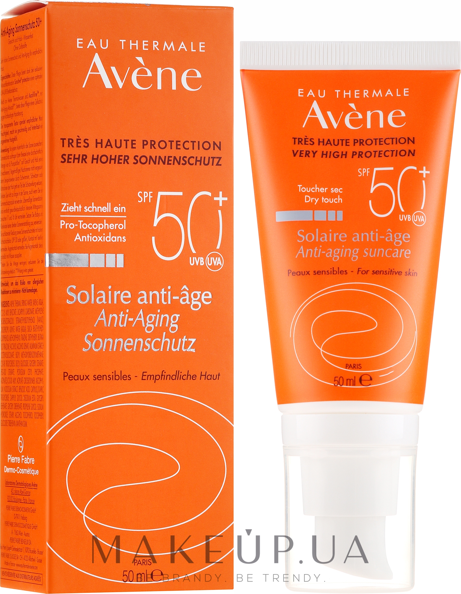 Сонцезахисний антивіковий крем для обличчя - Avene Solaire Anti-Age SPF 50+ — фото 50ml