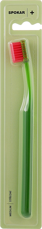 Зубна щітка "Plus", середньої жорсткості, зелена - Spokar Plus — фото N1