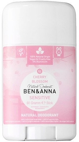 Дезодорант "Цвітіння вишні" (пластик) - Ben & Anna Natural Deodorant Sensitive Cherry Blossom — фото N1