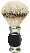 Парфумерія, косметика Помазок для гоління з ворсом борсука, полімерна ручка, чорний зі сріблом - Golddachs Silver Tip Badger Polymer Handle Black Silver