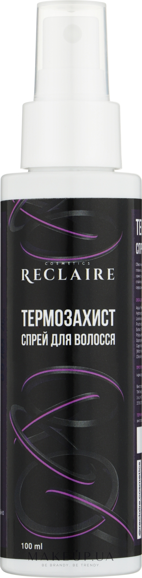 Спрей-термозахист для волосся - Reclaire — фото 100ml