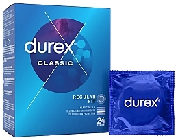 Презервативи латексні з силіконовою змазкою, 24 шт. - Durex Classic Regular Fit Condoms — фото N1