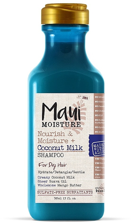 Шампунь для сухих волос "Кокосовое молоко" - Maui Moisture Nourish & Moisture + Coconut Milk Shampoo — фото N1