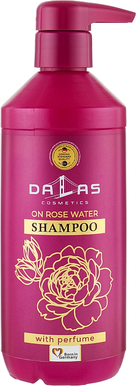 Шампунь для зміцнення й росту волосся на трояндовій воді - Dalas On Rose Water Shampoo — фото N1
