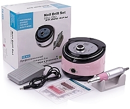 Фрезер для манікюру та педикюру ZS-606 Pink Professional на 65W/35000 об. + 6 покращених фрез - Nail Drill — фото N3
