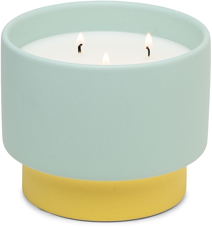 Ароматична свічка "М'ята", 3 ґноти - Paddywax Colour Block Ceramic Candle Minty Verde — фото N1