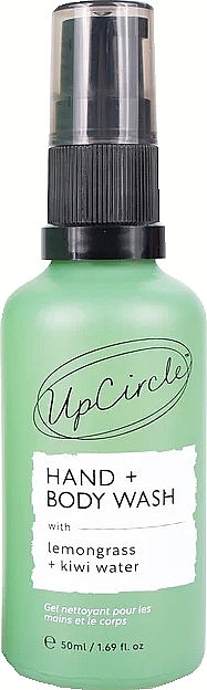 Мыло для рук и тела - UpCircle Hand & Body Wash with Lemongrass + Kiwi Water Travel Size (мини) — фото N1