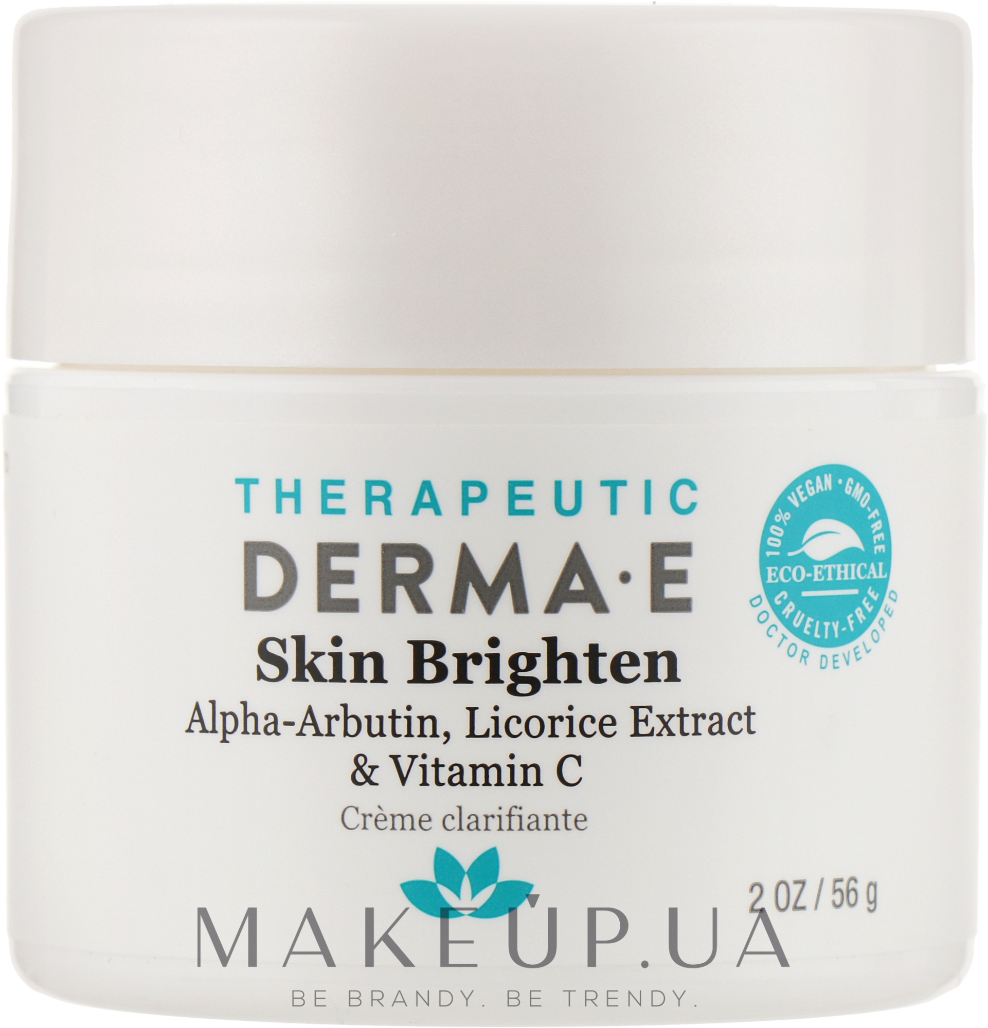 Освітлювальний крем для обличчя з цинком - Derma E Therapeutic Topicals Skin Lighten Cream — фото 56g