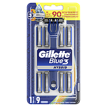 Духи, Парфюмерия, косметика Бритва с 9 сменными кассетами - Gillette Blue 3 Hybrid
