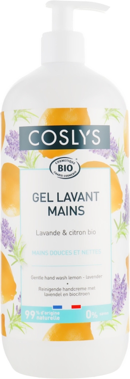 Ніжний крем для миття рук з органічною лавандою і лимоном - Coslys Hand & Nail Care Hand Wash Cream Lemon & Lavender — фото N3