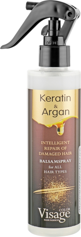 Бальзам-спрей для волос с кератином и аргановым маслом - Visage Keratin & Argan Balsam Spray — фото N1
