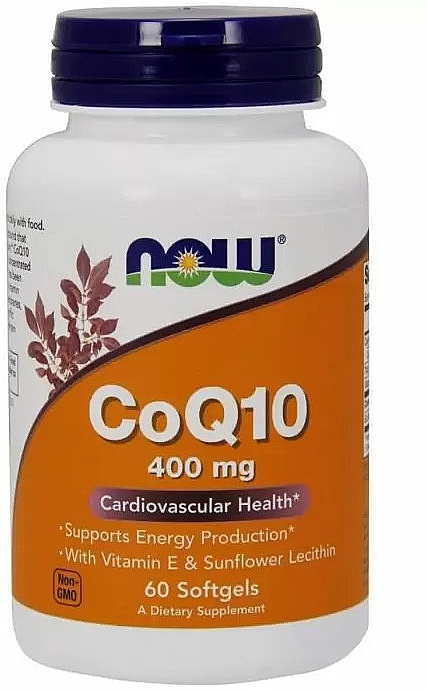 Коензим Q10, 60 капсул - Now Foods CoQ10 With Vitamin E & Lecithin — фото N1
