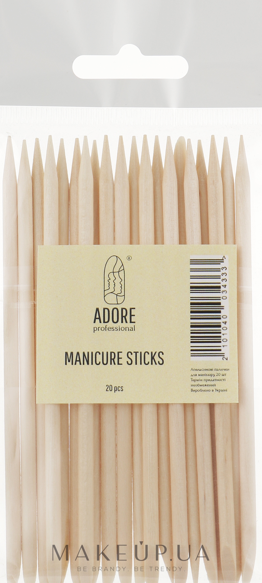 Апельсиновые палочки для маникюра, 11,5 см - Adore Professional Manicure Sticks — фото 20шт