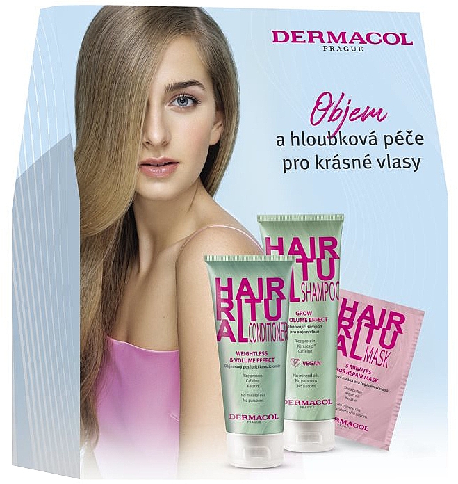 Набір - Dermacol Hair Ritual (shm/250ml + cond/200ml + h/mask/5ml) — фото N1
