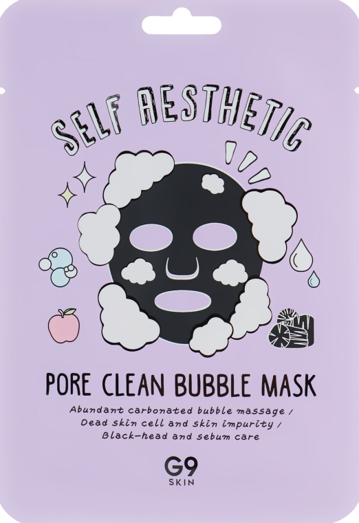 Бульбашкова тканинна маска для обличчя - G9Skin Self Aesthetic Poreclean Bubble Mask — фото N2