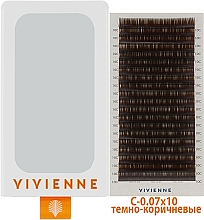 Ресницы "Elite", темно-коричневые, 20 линий (органайзер) (один размер, 0,07, C, 10) - Vivienne — фото N1