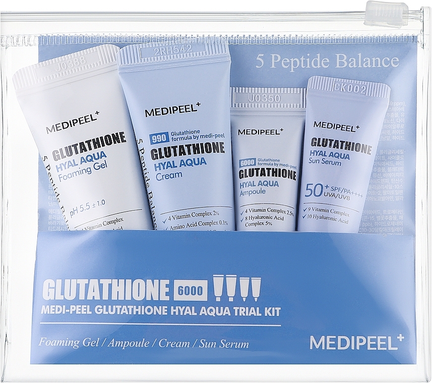 Набір - MEDIPEEL Glutathione Hyal Aqua Trial Kit (cr/15ml+ser/4ml*2+foam/15ml) — фото N1