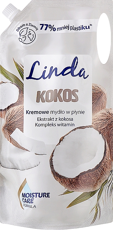 Жидкое крем-мыло для рук и тела "Кокос", сменный блок - Linda Kokos Cream Soap — фото N1