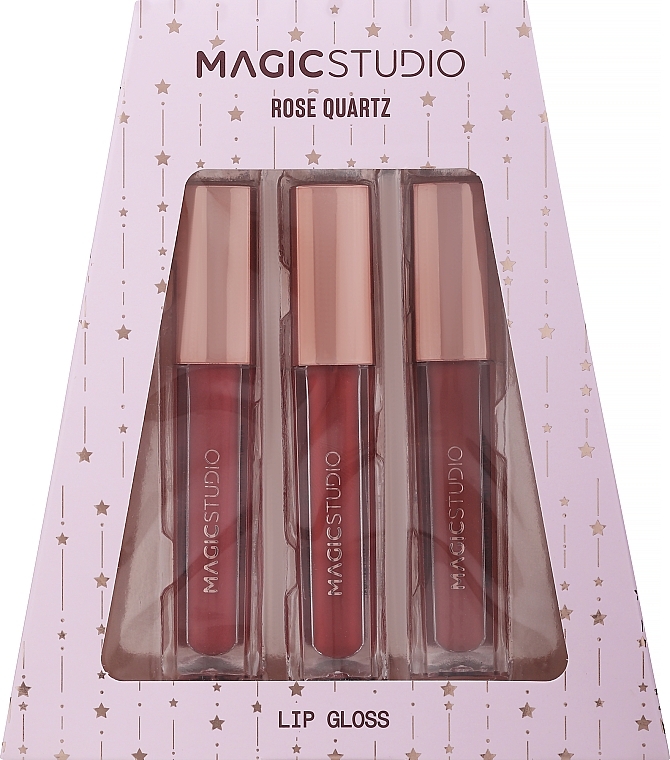Набор блесков для губ - Magic Studio Rose Quartz Lip Gloss Trio Set (lip/gloss/3x2.5ml) — фото N1
