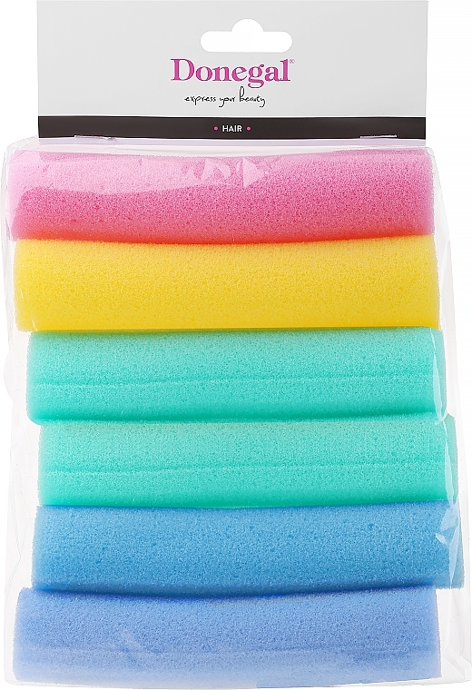 Бигуди-папильотки, широкие, 9253 разноцветные, 6 шт, вариант 2 - Donegal Sponge Rollers — фото N1