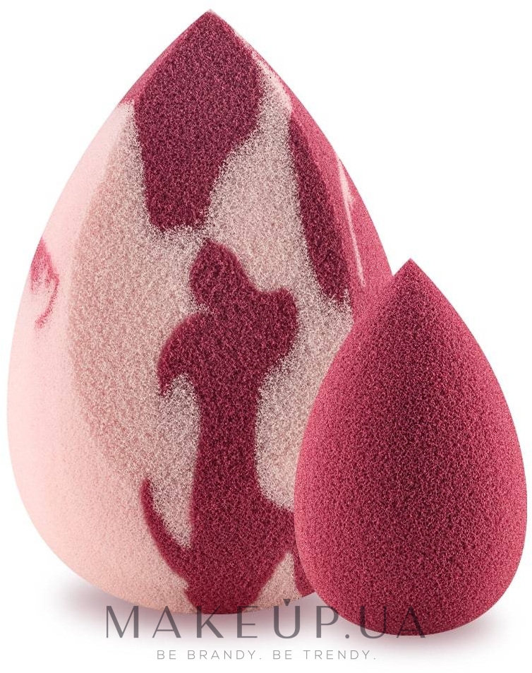 Набір спонжів, міні ягідний/середній скошений рожево-ягідний - Boho Beauty Bohoblender Berry Mini + Pinky Berry Medium Cut — фото 2шт