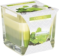 Парфумерія, косметика Ароматична тришарова свічка у склянці "Зелений чай" - Bispol Scented Candle Green Tea