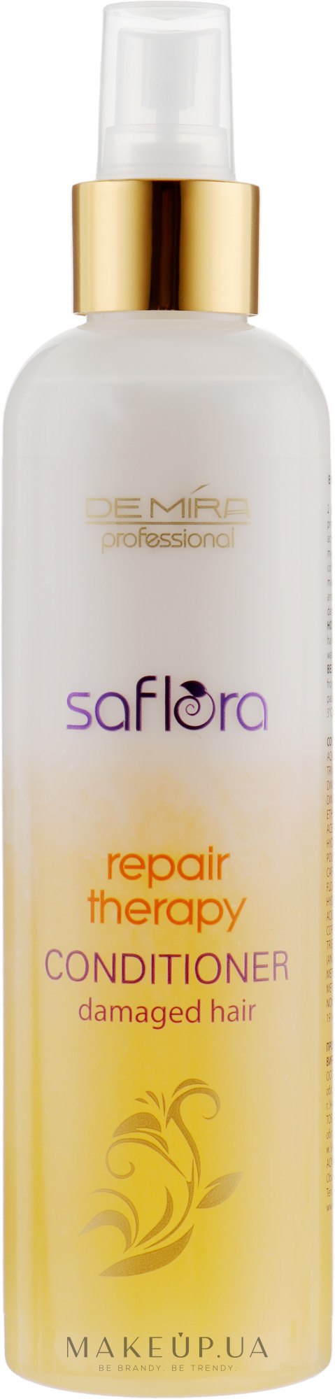 Двофазний спрей-кондиціонер для пошкодженого та фарбованого волосся - Demira Professional Saflora Repair Therapy — фото 250ml