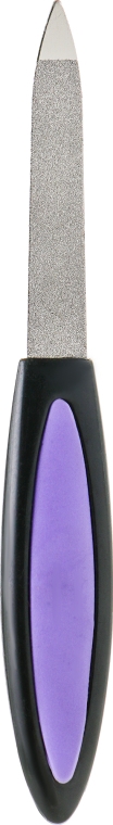 Пилка для ногтей металлическая с резиновой ручкой, 12 см, сиреневая - Zauber — фото N1